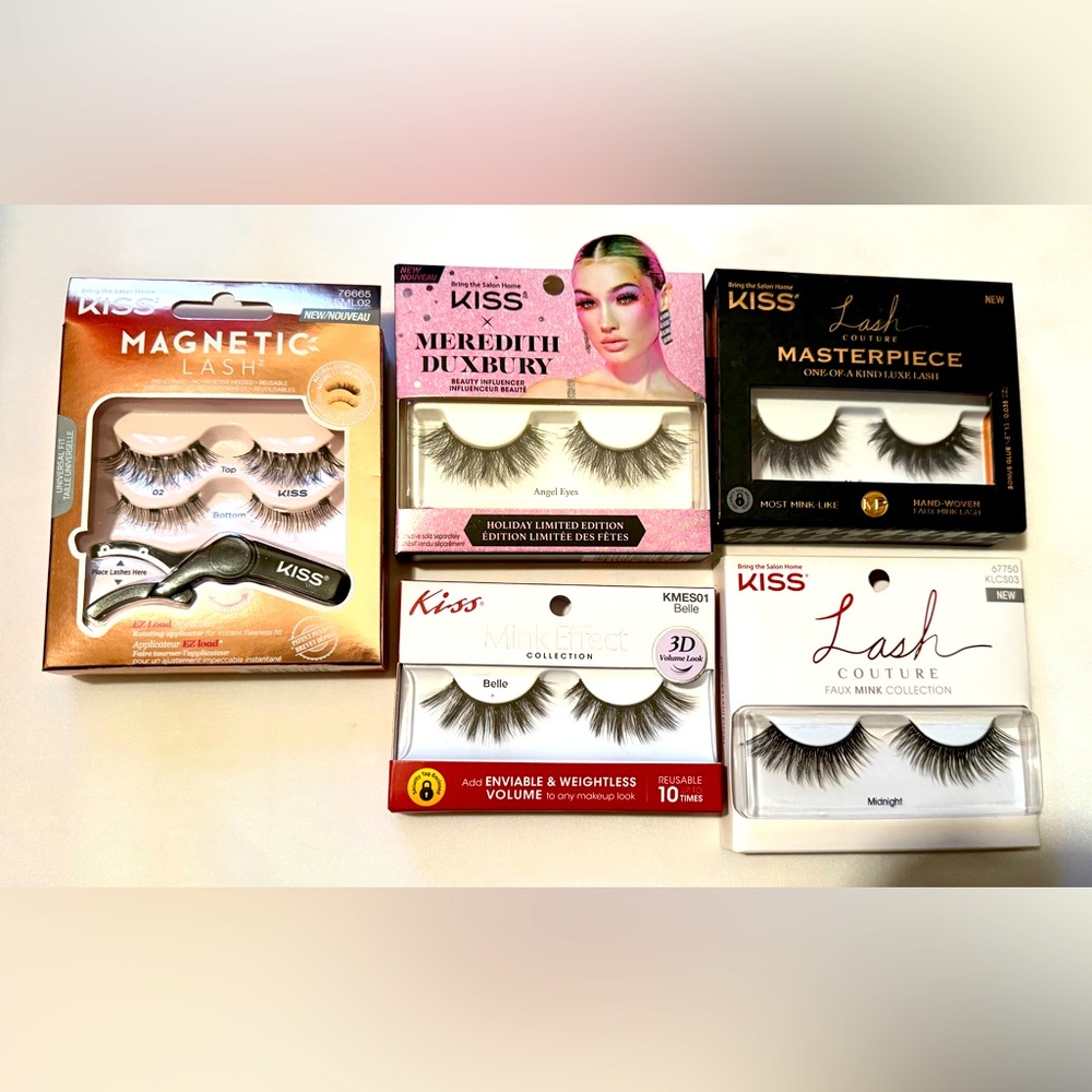 Set of 5' KISS False Eye Lashes Reusable SALON QUALITY Deal#L1